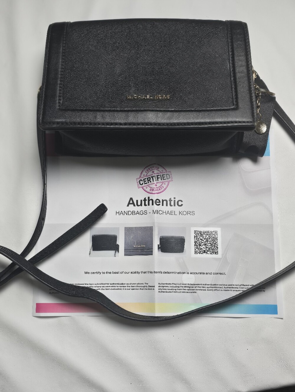Michael Kors Black Crossbody Wallet W/COA